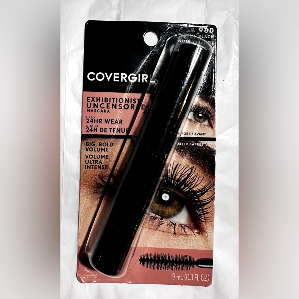 New in Box Covergirl Exhibitionist Uncensored 24 hr Mascara #980 Extreme Black